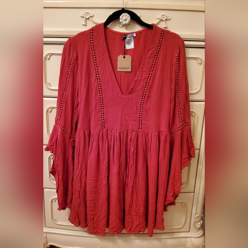 NWT Earthbound Dress Red Orange S